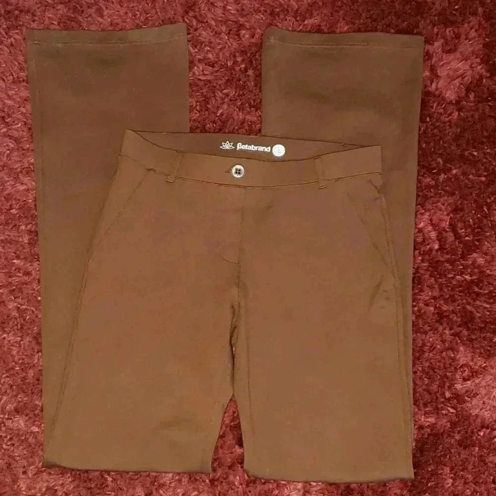 BetaBrand Yoga pants Brown Dress Pants Womens Size Small S Long - Picture 6 of 7